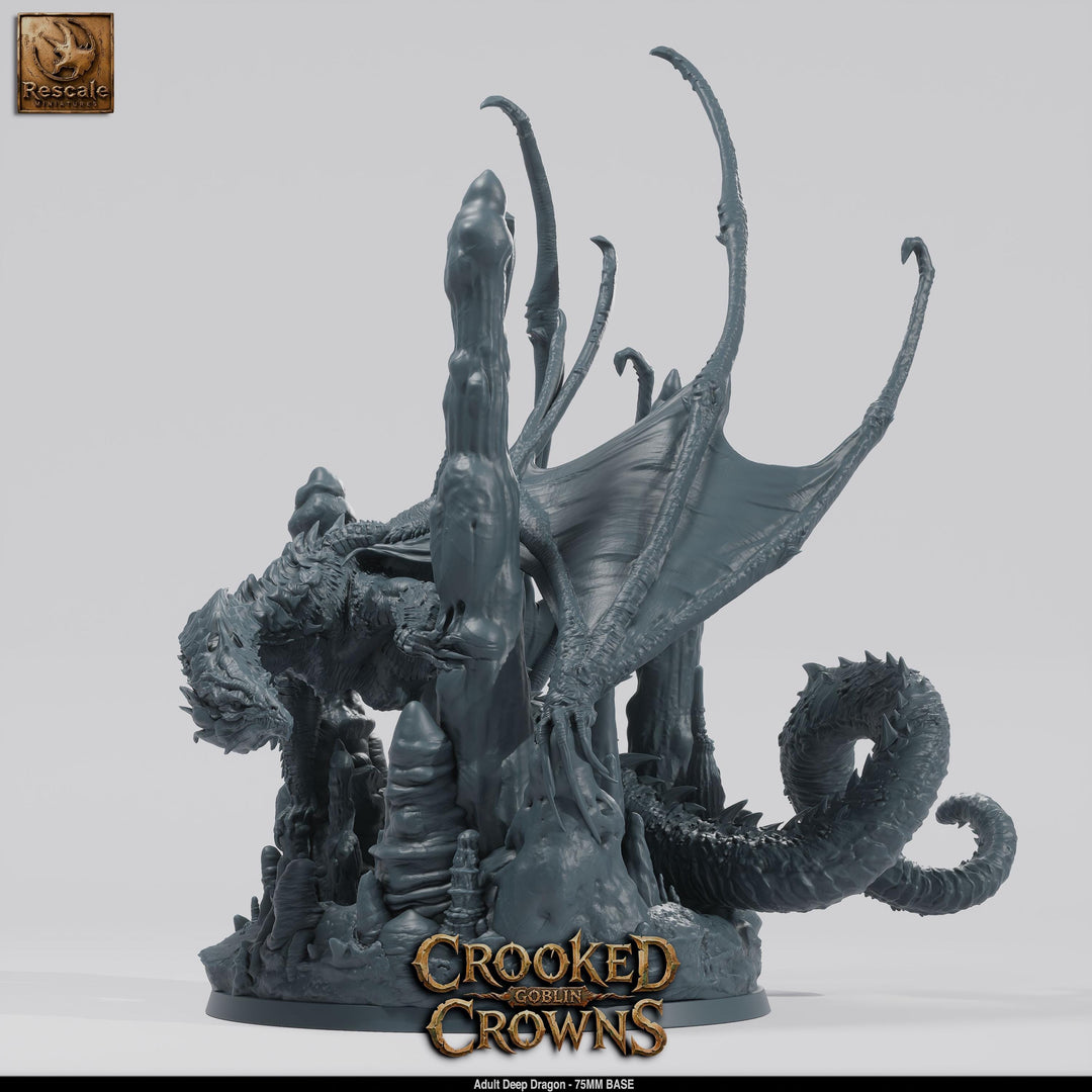 Deep Dragon Miniature | Cave Dragon Boss Monster | Unpainted Resin DnD Pathfinder