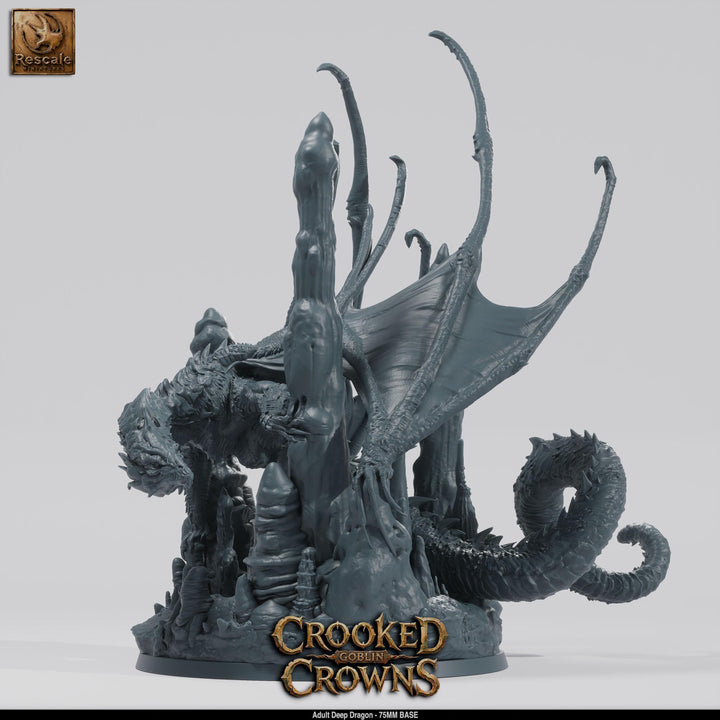 Deep Dragon Miniature | Cave Dragon Boss Monster | Unpainted Resin DnD Pathfinder