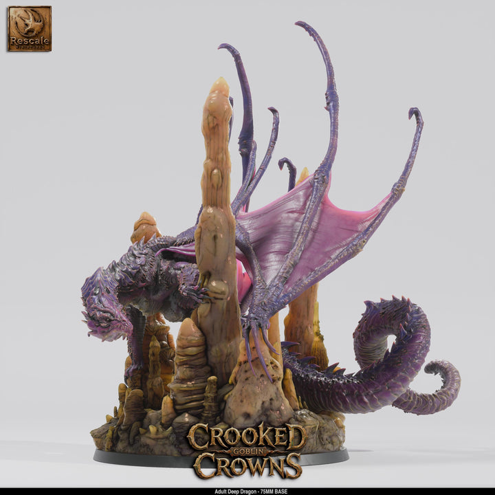 Deep Dragon Miniature | Cave Dragon Boss Monster | Unpainted Resin DnD Pathfinder