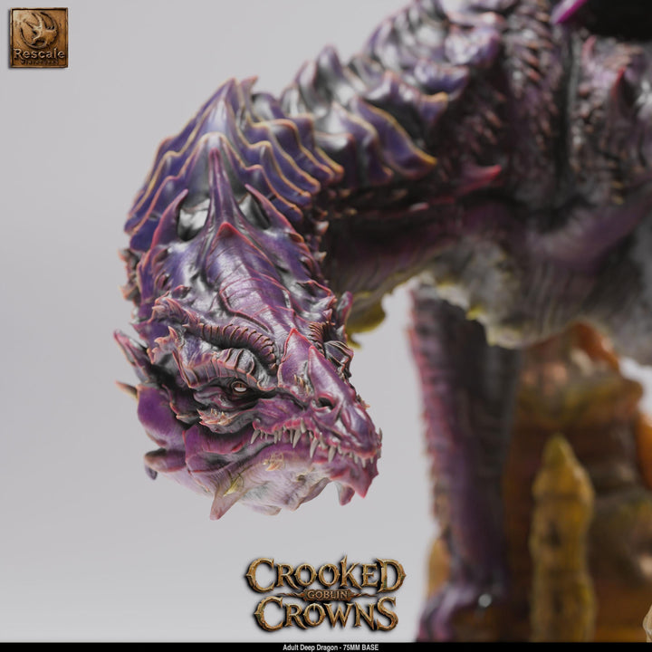 Deep Dragon Miniature | Cave Dragon Boss Monster | Unpainted Resin DnD Pathfinder