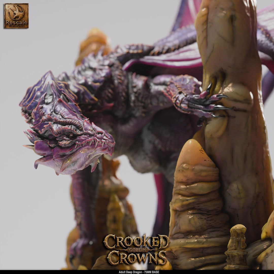 Deep Dragon Miniature | Cave Dragon Boss Monster | Unpainted Resin DnD Pathfinder
