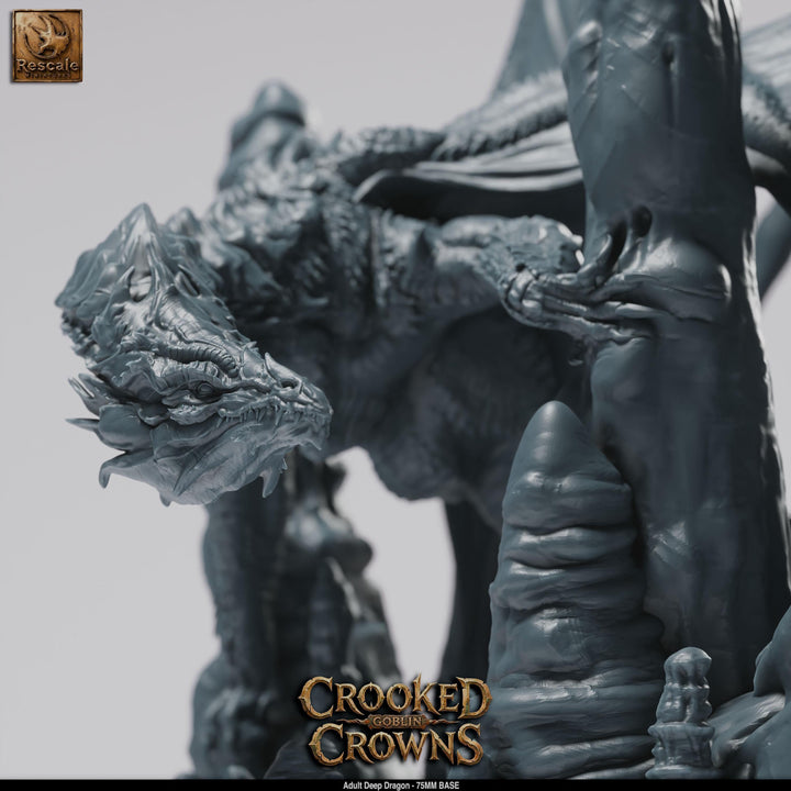 Deep Dragon Miniature | Cave Dragon Boss Monster | Unpainted Resin DnD Pathfinder