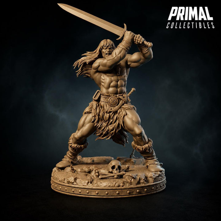Human Barbarian Greatsword Miniature | Tribal Berserker Warrior | Unpainted Resin DnD Pathfinder