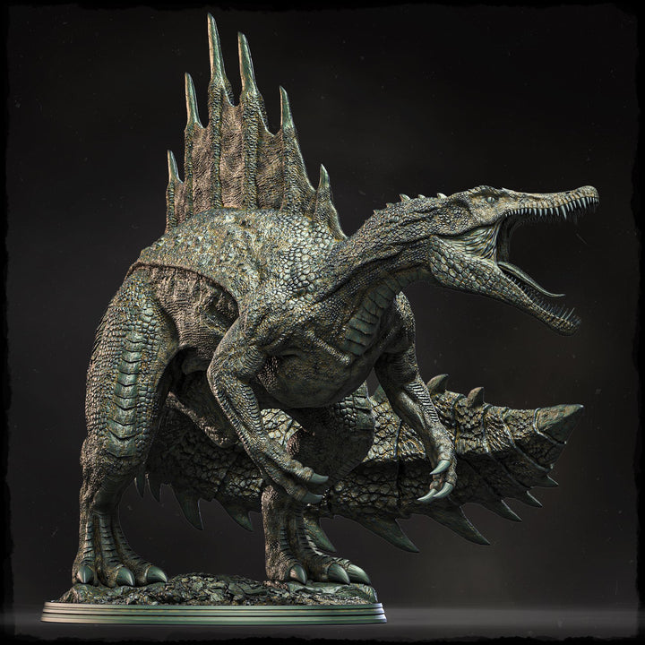Spinosaurus Dinosaur Miniature | Prehistoric Apex Predator | Unpainted Resin DnD Pathfinder