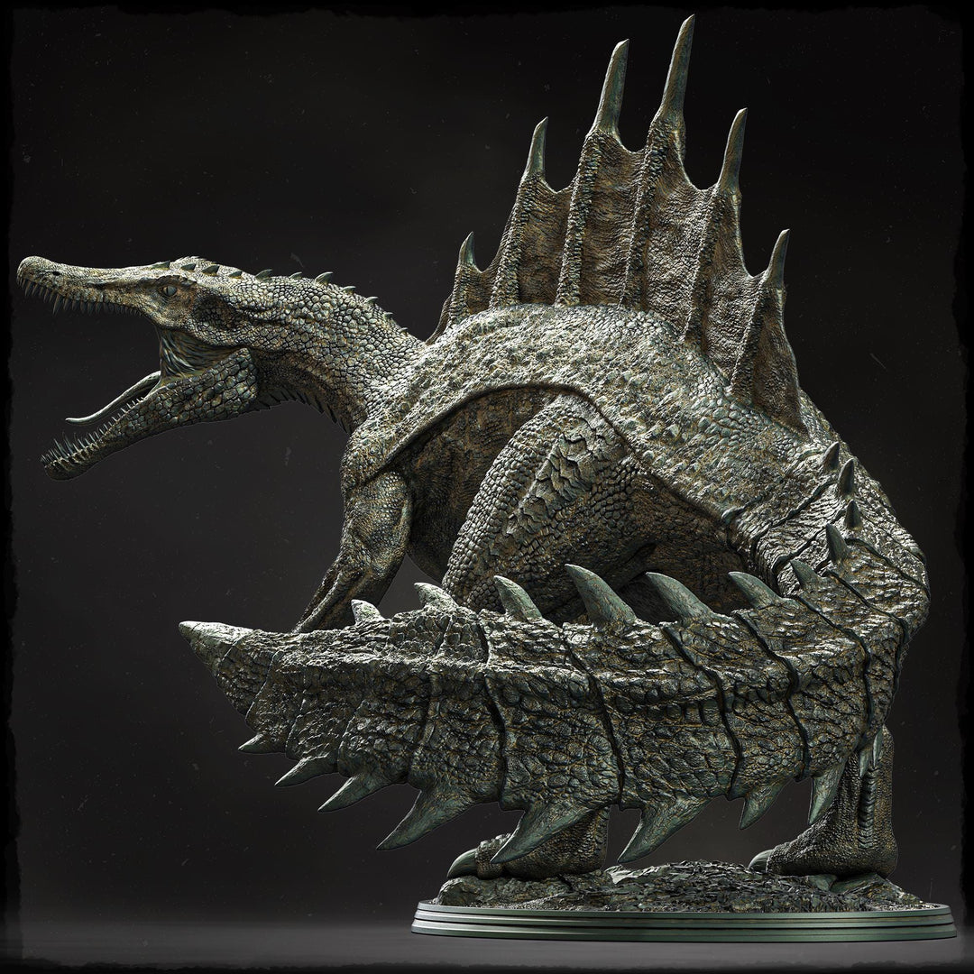 Spinosaurus Dinosaur Miniature | Prehistoric Apex Predator | Unpainted Resin DnD Pathfinder