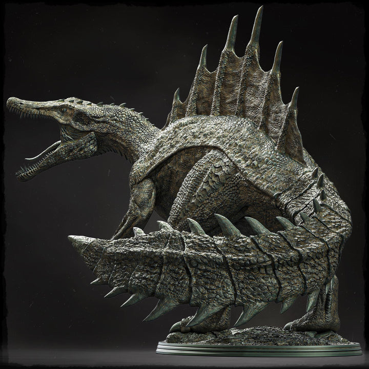 Spinosaurus Dinosaur Miniature | Prehistoric Apex Predator | Unpainted Resin DnD Pathfinder