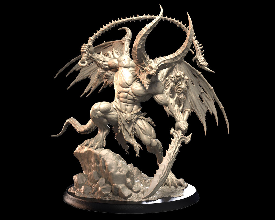 Balor Demon Miniature | Winged Demon Lord Boss | UNPAINTED Resin DnD 5E Pathfinder