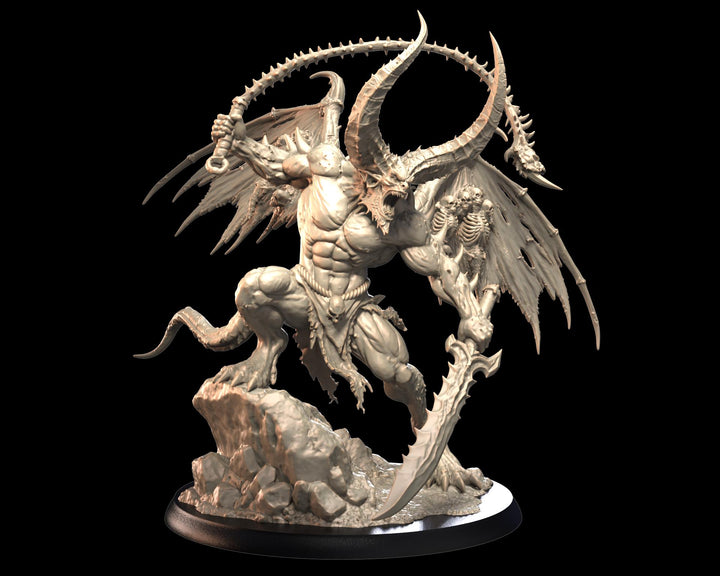 Balor Demon Miniature | Winged Demon Lord Boss | UNPAINTED Resin DnD 5E Pathfinder