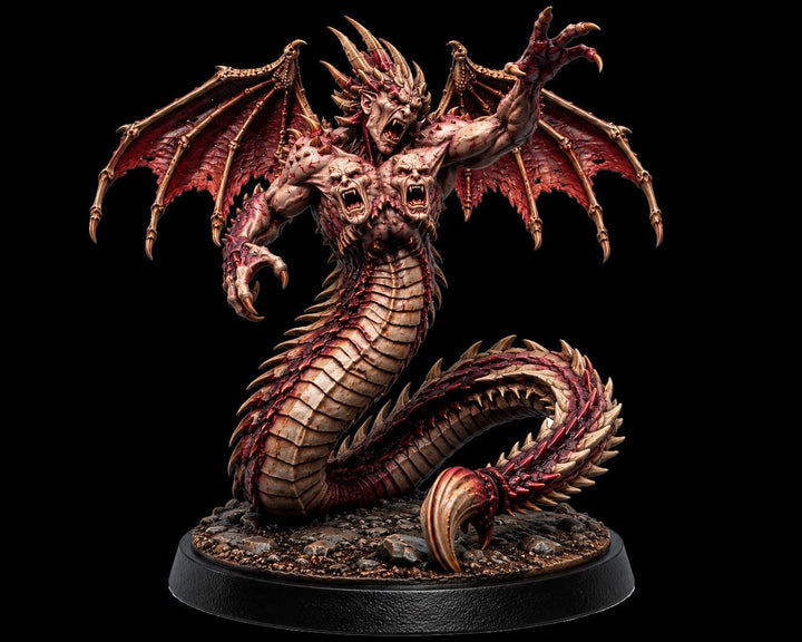 Winged Demon Miniature | Serpent Archdevil Boss Monster | UNPAINTED Resin DnD 5E Pathfinder