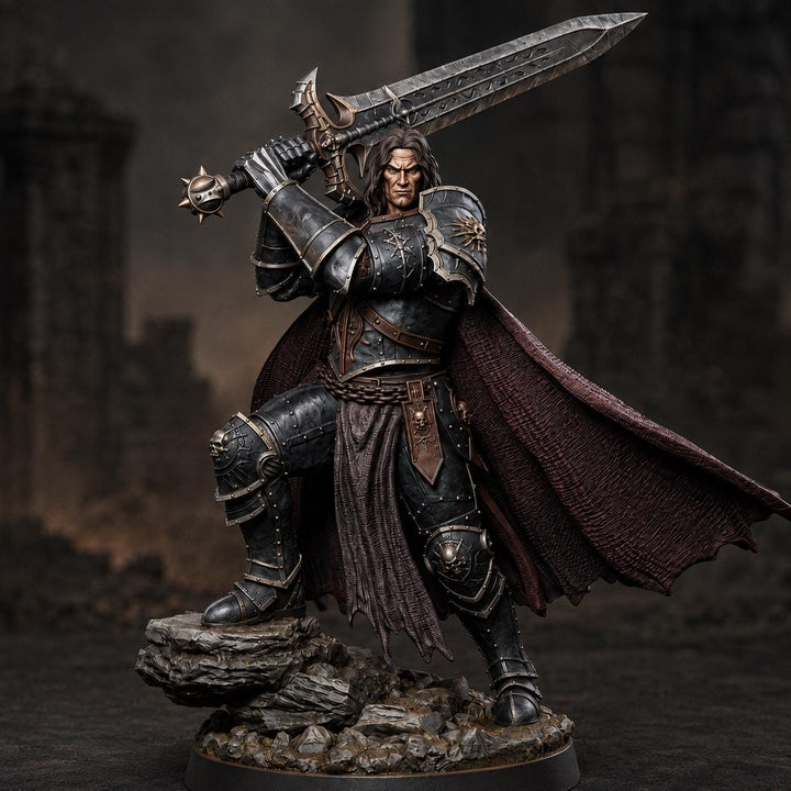 Fallen Paladin Miniature | Aevridan Greatsword Dark Knight | PaintedOrNot Original DnD Pathfinder