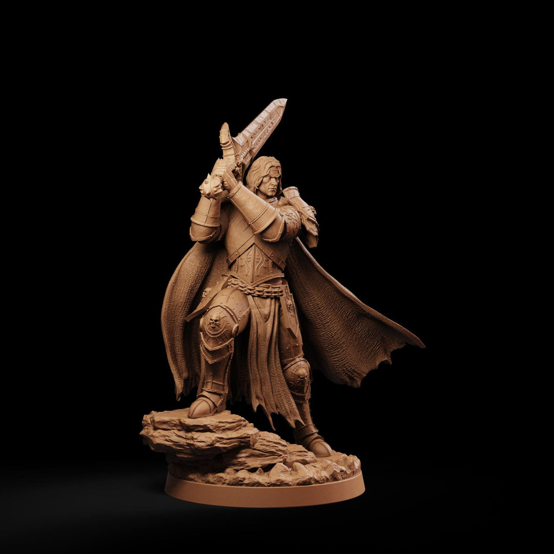 Fallen Paladin Miniature | Aevridan Greatsword Dark Knight | PaintedOrNot Original DnD Pathfinder