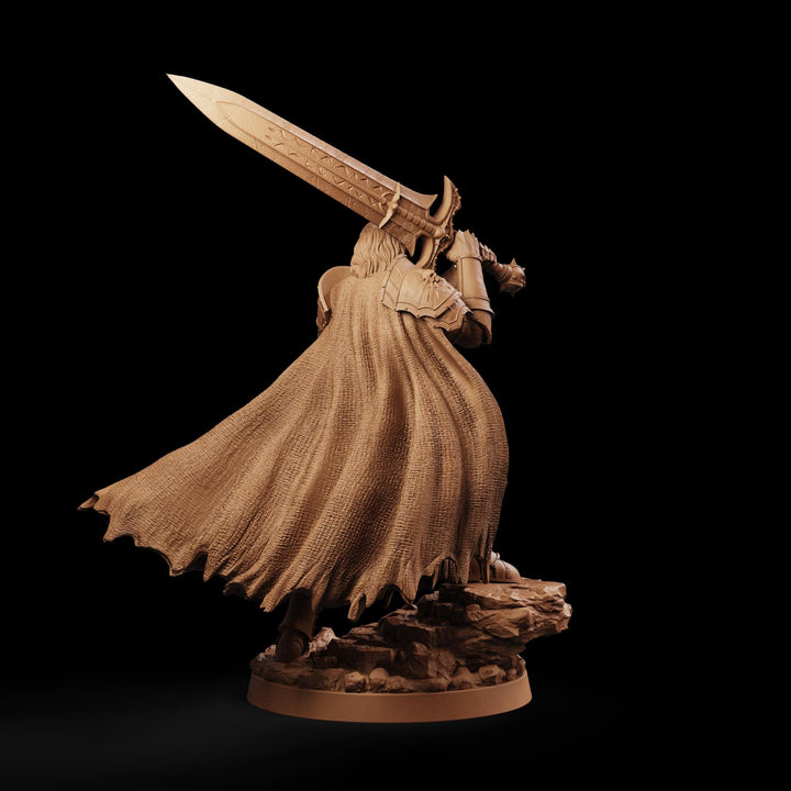 Fallen Paladin Miniature | Aevridan Greatsword Dark Knight | PaintedOrNot Original DnD Pathfinder