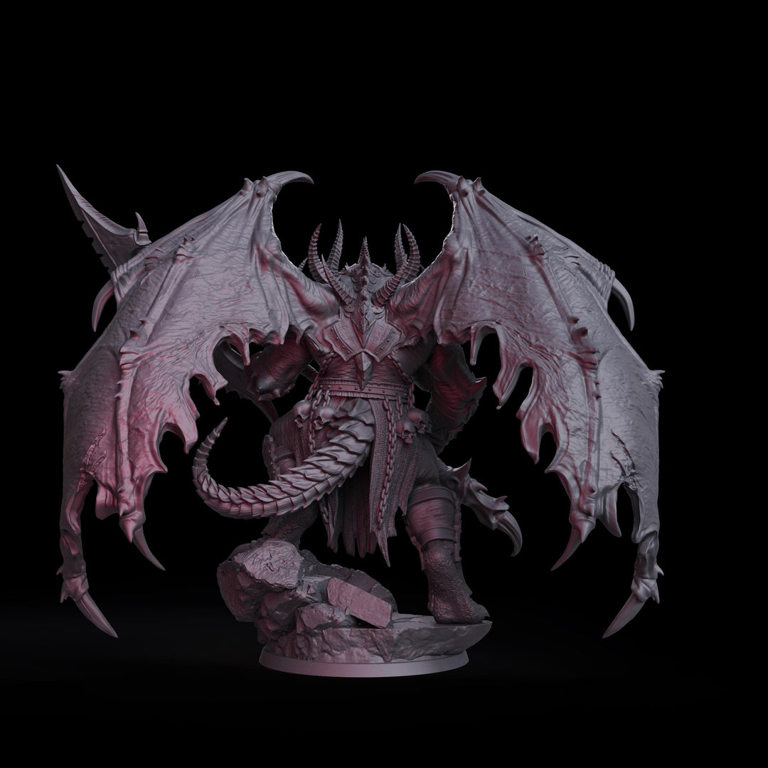 Demon Lord Miniature | Narzakar Winged Greater Demon | PaintedOrNot Original DnD 5E Pathfinder
