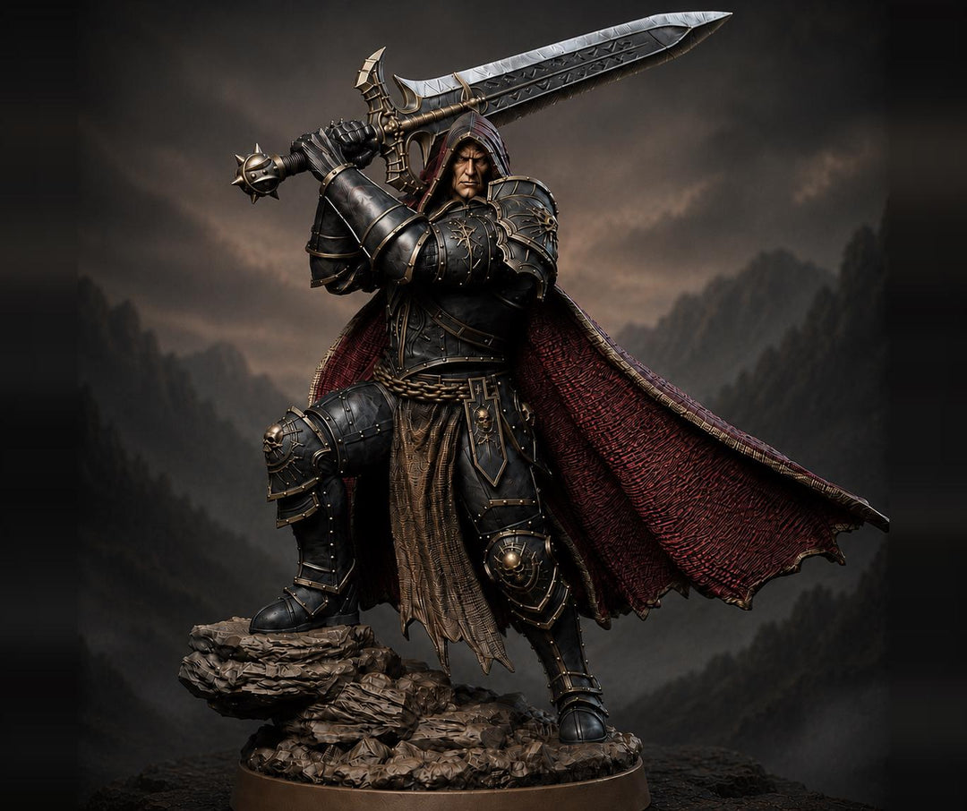 Dark Paladin Miniature | Seldravan Hooded Fallen Knight | PaintedOrNot Original DnD Pathfinder