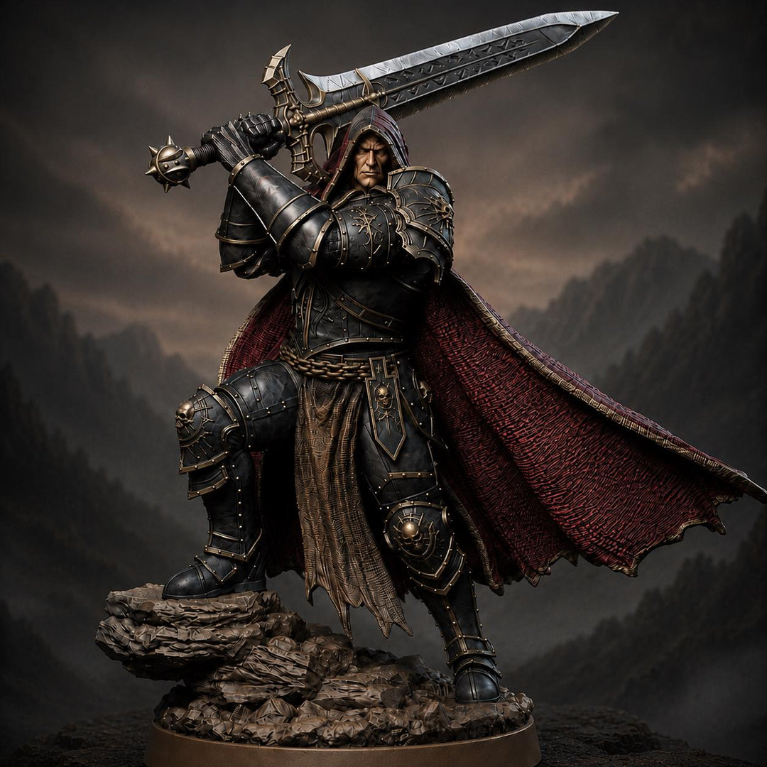 Dark Paladin Miniature | Seldravan Hooded Fallen Knight | PaintedOrNot Original DnD Pathfinder