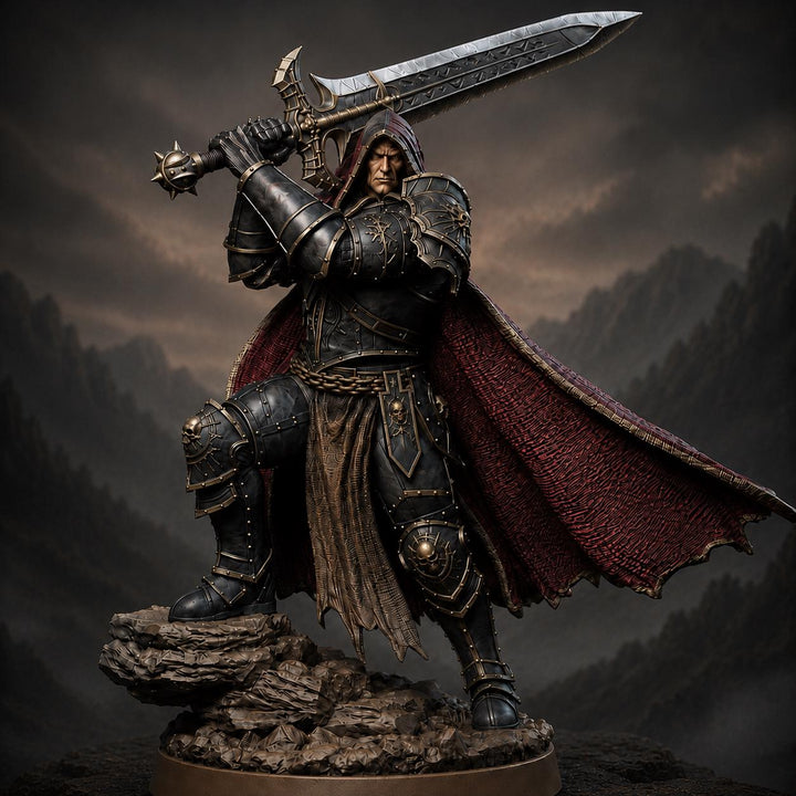 Dark Paladin Miniature | Seldravan Hooded Fallen Knight | PaintedOrNot Original DnD Pathfinder