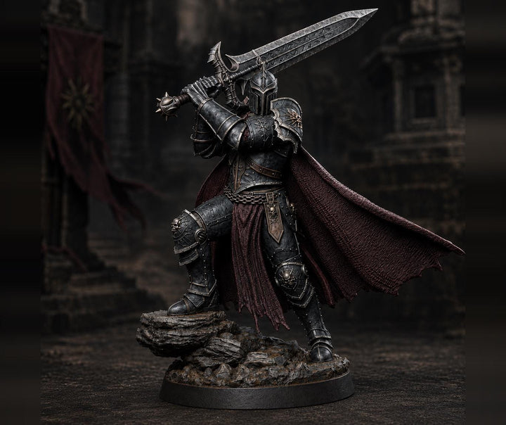 Evil Paladin Miniature | Keldavain Armored Blackguard Knight | PaintedOrNot Original DnD Pathfinder