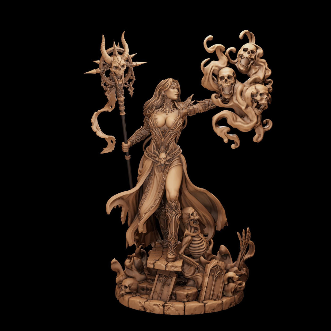 Human Necromancer Miniature | Merzara Female Undead Summoner | PaintedOrNot Original UNPAINTED Resin DnD 5E Pathfinder
