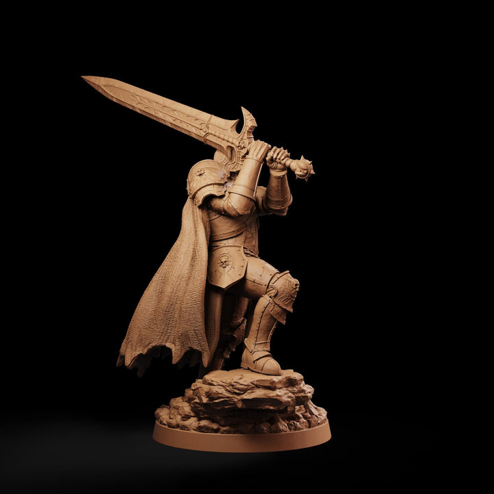Fallen Paladin Miniature | Aevridan Greatsword Dark Knight | PaintedOrNot Original DnD Pathfinder