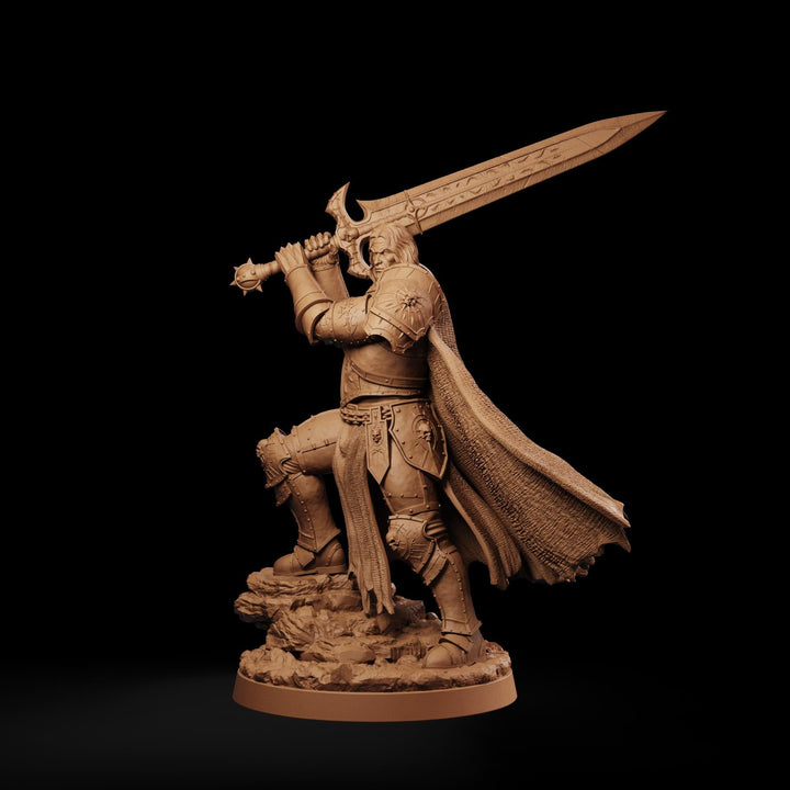 Fallen Paladin Miniature | Aevridan Greatsword Dark Knight | PaintedOrNot Original DnD Pathfinder