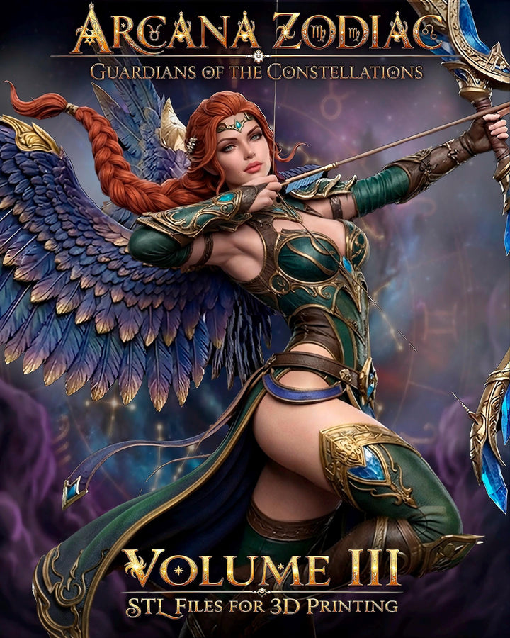 Female Sagittarius Zodiac Miniature | Celestial Archer NSFW Topless | UNPAINTED Resin DnD Pathfinder