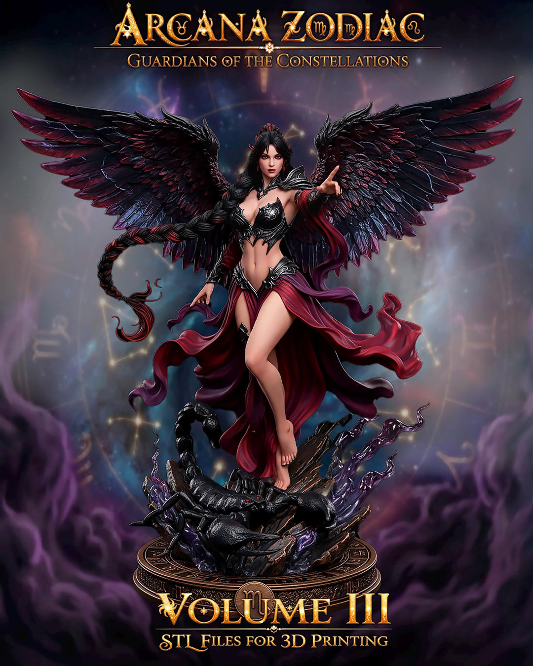 Female Scorpio Zodiac Miniature | Celestial Sorceress NSFW Topless | UNPAINTED Resin DnD Pathfinder