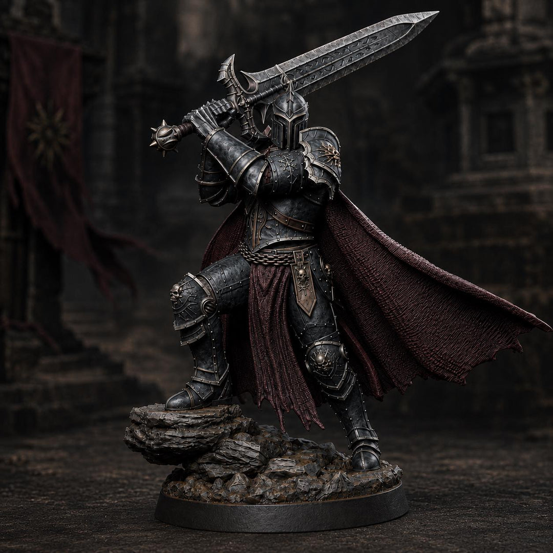 Evil Paladin Miniature | Keldavain Armored Blackguard Knight | PaintedOrNot Original DnD Pathfinder