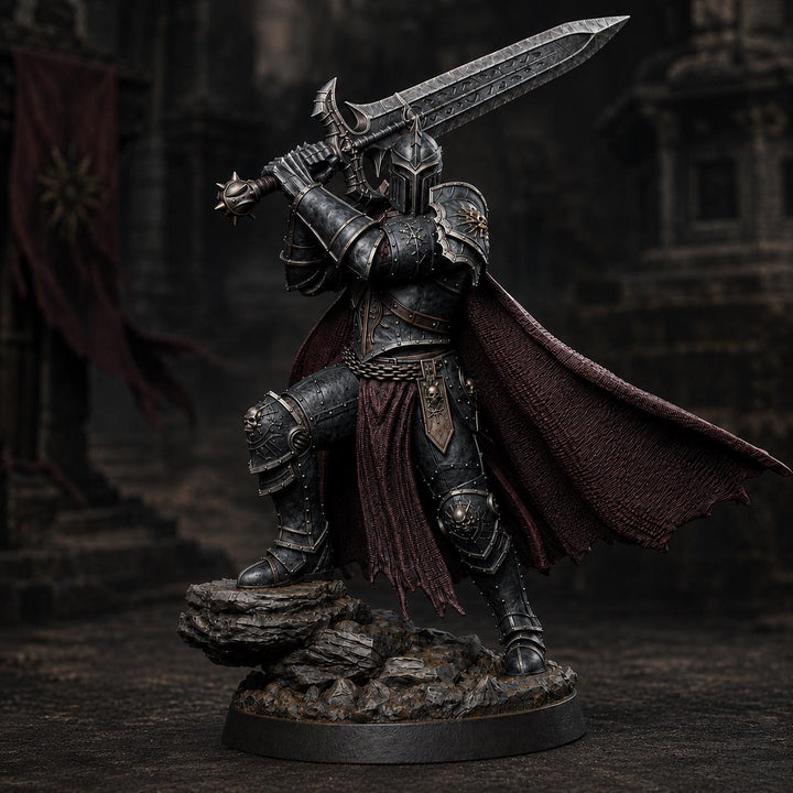 Evil Paladin Miniature | Keldavain Armored Blackguard Knight | PaintedOrNot Original DnD Pathfinder