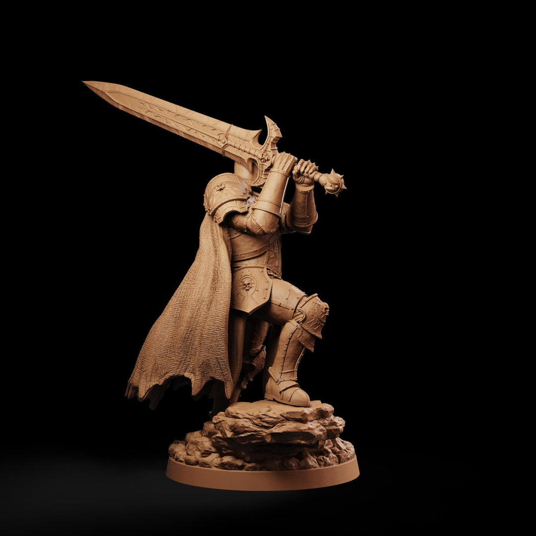 Evil Paladin Miniature | Keldavain Armored Blackguard Knight | PaintedOrNot Original DnD Pathfinder