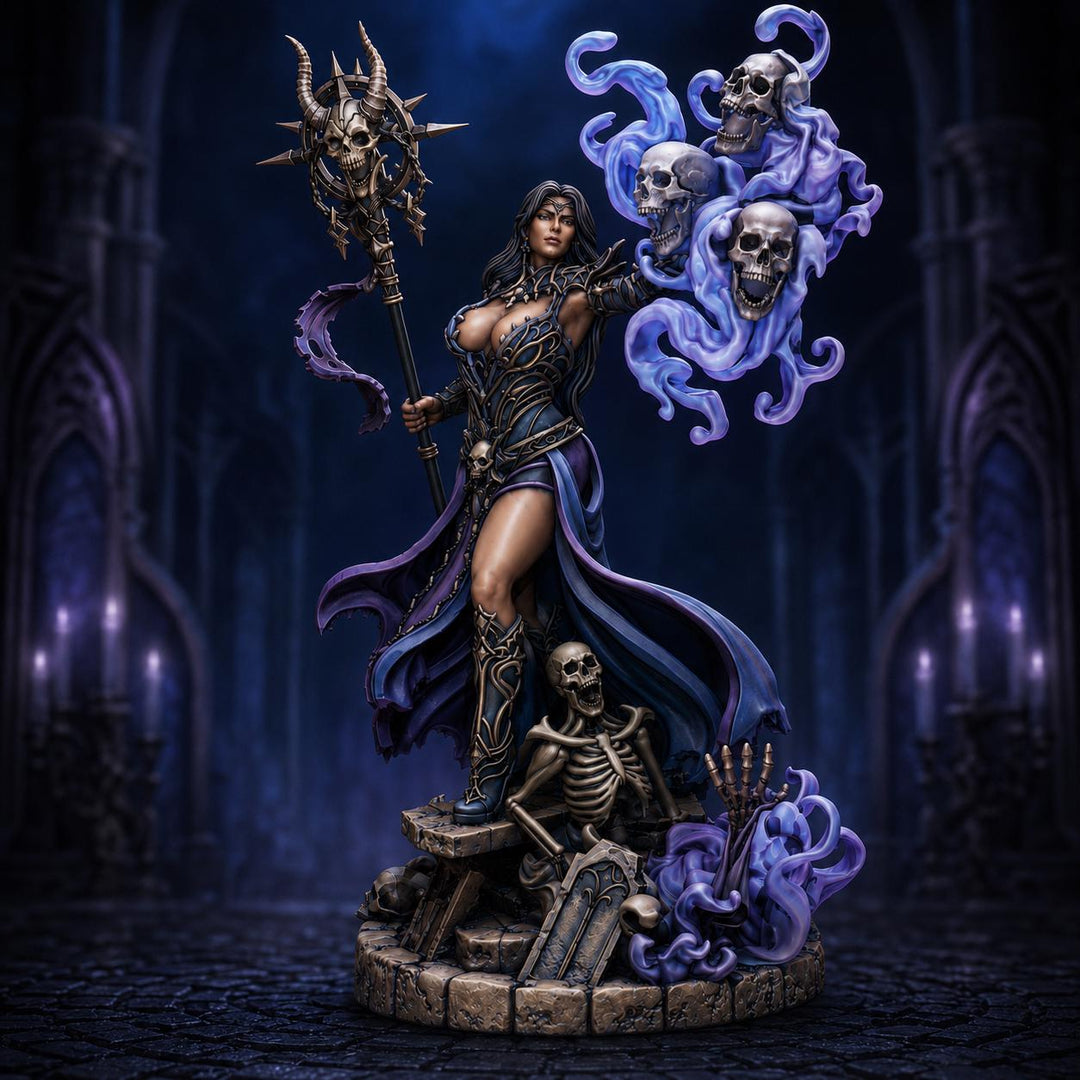 Human Necromancer Miniature | Merzara Female Undead Summoner | PaintedOrNot Original UNPAINTED Resin DnD 5E Pathfinder