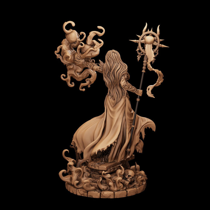 Human Necromancer Miniature | Merzara Female Undead Summoner | PaintedOrNot Original UNPAINTED Resin DnD 5E Pathfinder
