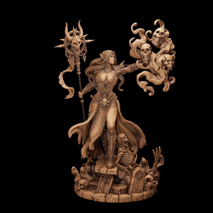 Dark Elf Necromancer Miniature | Alzeryn Death Sorceress | PaintedOrNot Original UNPAINTED Resin DnD 5E Pathfinder
