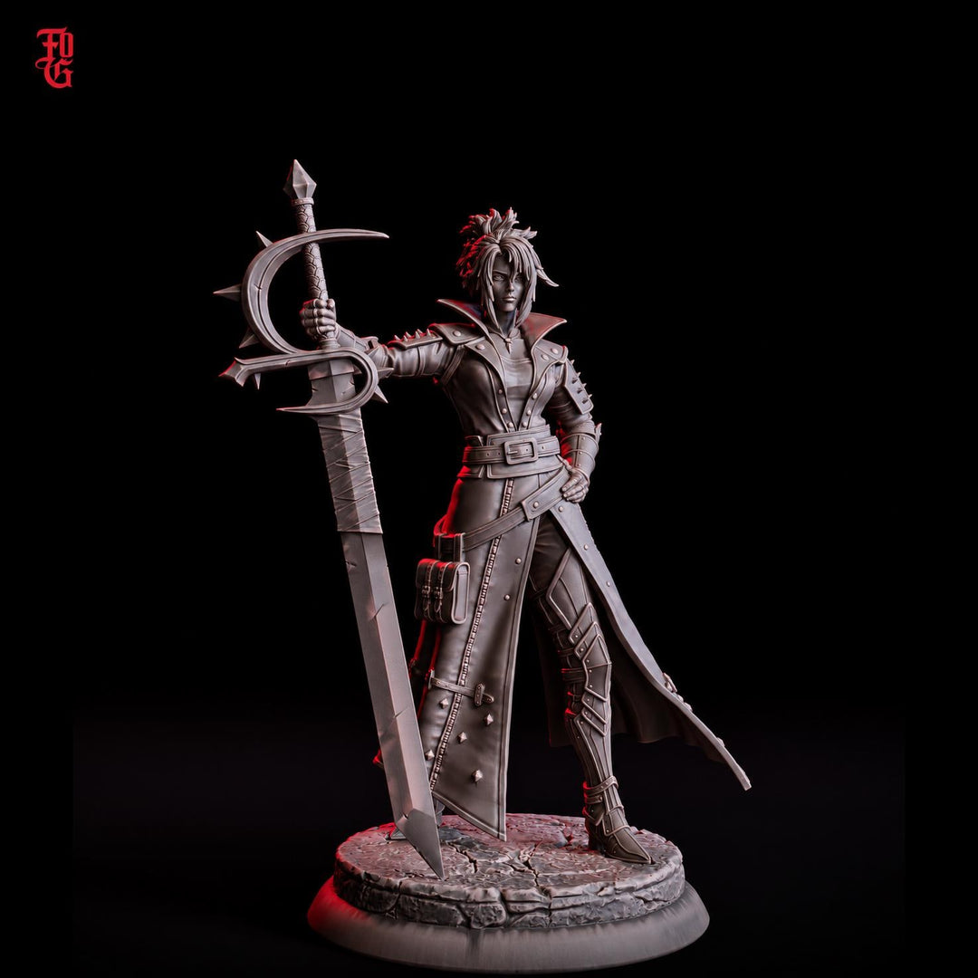 Female Greatsword Fighter Miniature | Dark Knight Warrior | UNPAINTED Resin DnD 5E Pathfinder