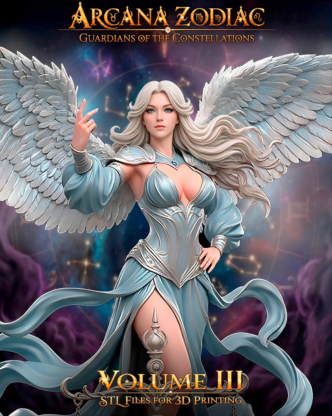 Female Libra Zodiac Miniature | Celestial Sorceress NSFW Topless | UNPAINTED Resin DnD Pathfinder