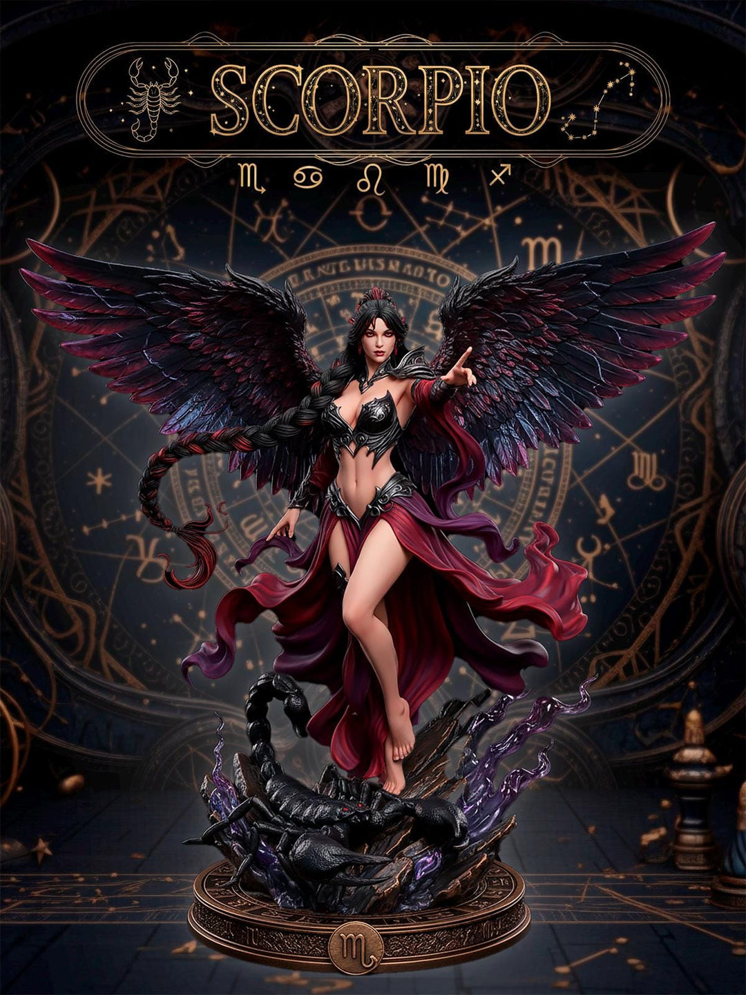 Female Scorpio Zodiac Miniature | Celestial Sorceress NSFW Topless | UNPAINTED Resin DnD Pathfinder