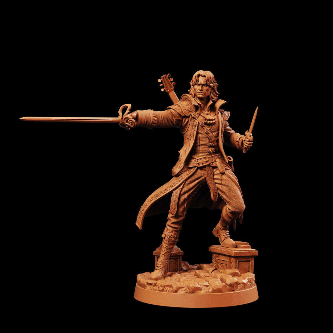 Half-Elf Swords Bard Miniature | Swashbuckler Duelist Rapier | Elaris Thorne | UNPAINTED Resin DnD 5E Pathfinder