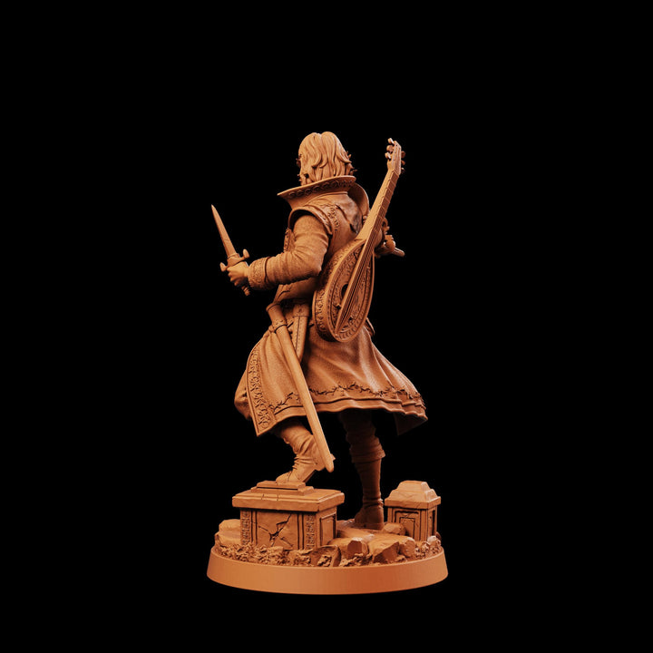 Half-Elf Swords Bard Miniature | Swashbuckler Duelist Rapier | Elaris Thorne | UNPAINTED Resin DnD 5E Pathfinder