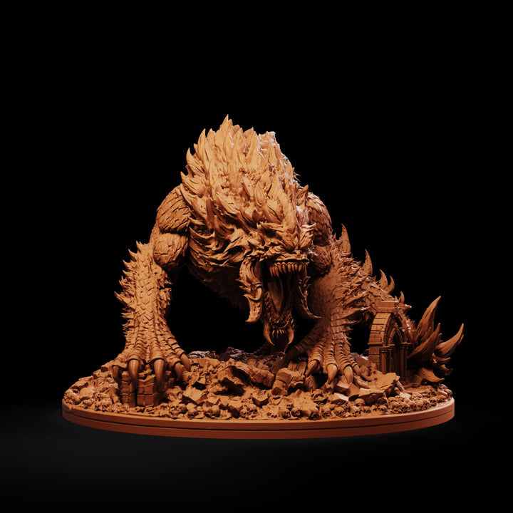 Tarrasque Miniature | Colossal Behemoth Boss Monster | Drovaskorn | UNPAINTED Resin 5E Pathfinder