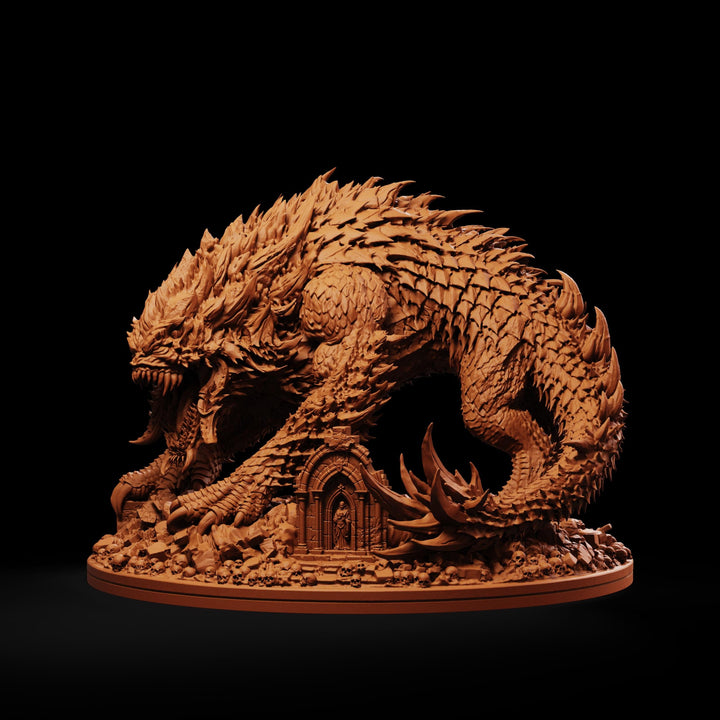 Tarrasque Miniature | Colossal Behemoth Boss Monster | Drovaskorn | UNPAINTED Resin 5E Pathfinder