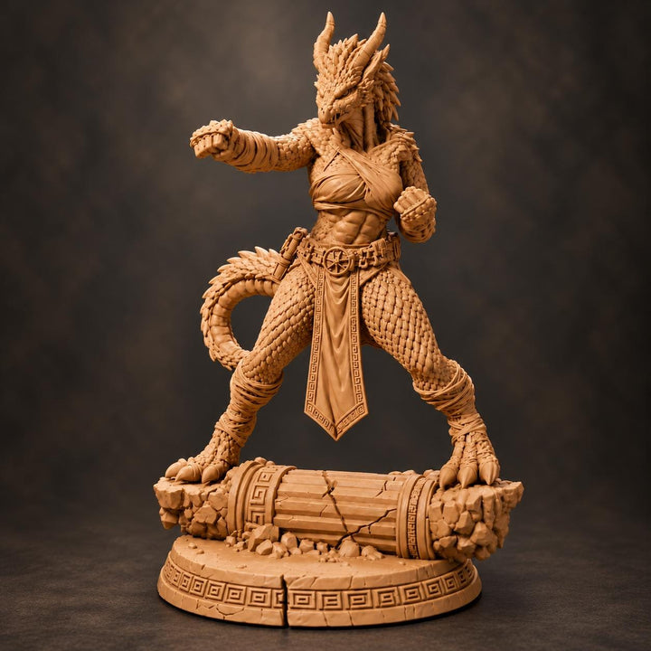 Female Bronze Dragonborn Monk Miniature | Kaevrisa Open Hand Monk | UNPAINTED Resin DnD Pathfinder