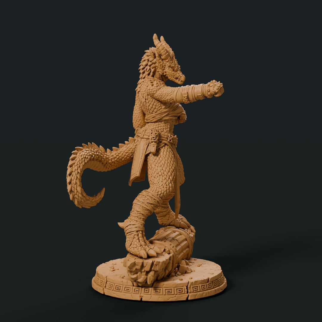 Female Bronze Dragonborn Monk Miniature | Kaevrisa Open Hand Monk | UNPAINTED Resin DnD Pathfinder
