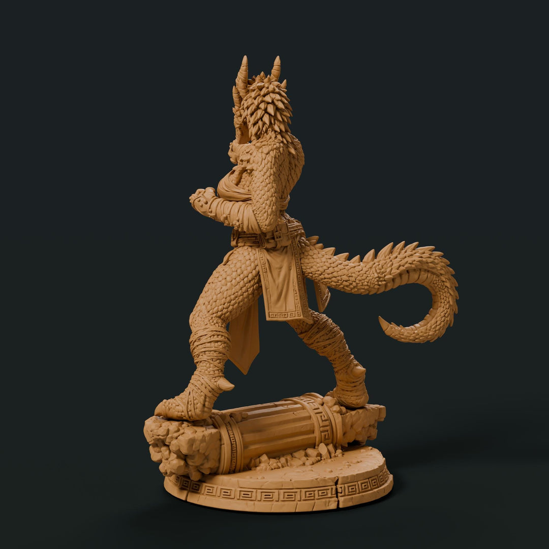 Female Bronze Dragonborn Monk Miniature | Kaevrisa Open Hand Monk | UNPAINTED Resin DnD Pathfinder