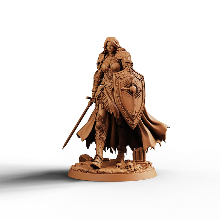 Female Paladin STL | Liora Sword Shield Holy Knight Digital Download | PaintedOrNot Original DnD Pathfinder