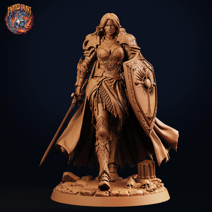 Female Paladin STL | Liora Sword Shield Holy Knight Digital Download | PaintedOrNot Original DnD Pathfinder