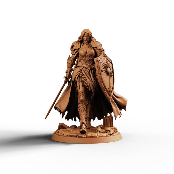 Female Paladin STL | Liora Sword Shield Holy Knight Digital Download | PaintedOrNot Original DnD Pathfinder