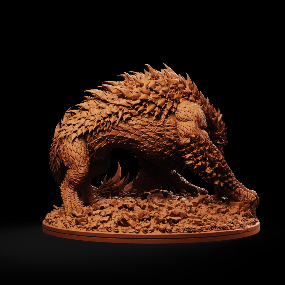 Tarrasque Miniature | Colossal Behemoth Boss Monster | Drovaskorn | UNPAINTED Resin 5E Pathfinder