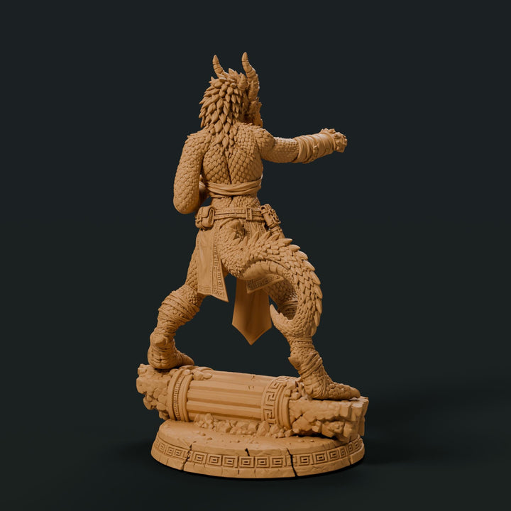 Female Bronze Dragonborn Monk Miniature | Kaevrisa Open Hand Monk | UNPAINTED Resin DnD Pathfinder