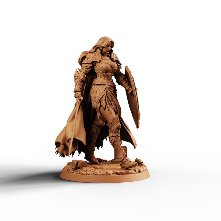Female Paladin STL | Liora Sword Shield Holy Knight Digital Download | PaintedOrNot Original DnD Pathfinder