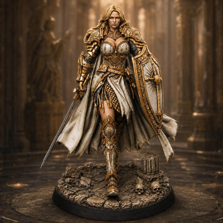 Female Paladin STL | Liora Sword Shield Holy Knight Digital Download | PaintedOrNot Original DnD Pathfinder