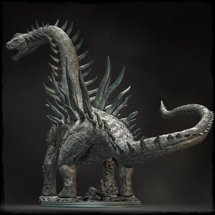 Gargantuan Spiked Sauropod Dinosaur Miniature | Prehistoric Beast | UNPAINTED Resin DnD Pathfinder